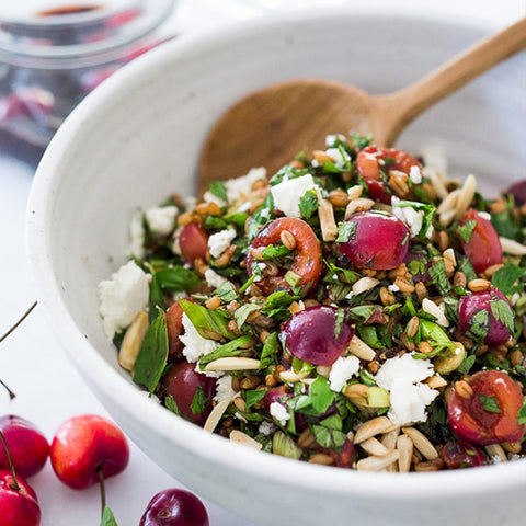 Pickled cherry and farro salad