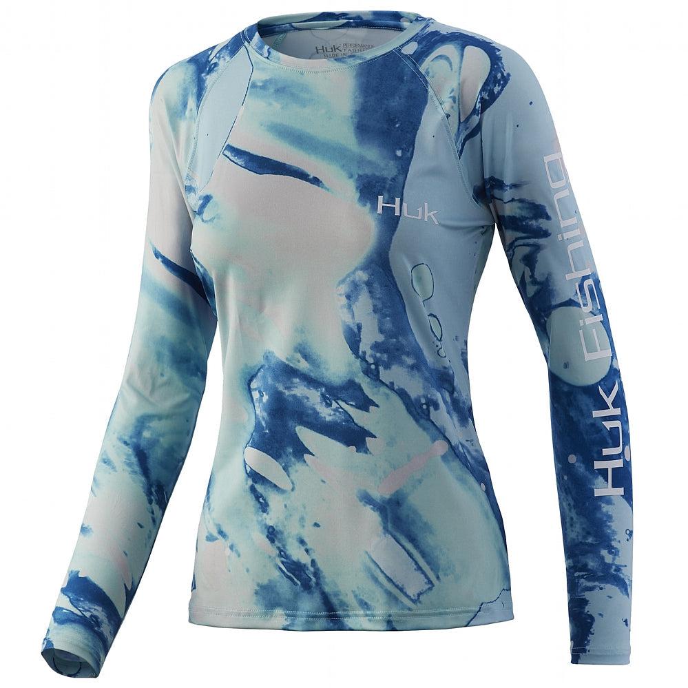 Huk Tie Dye Lava Long Sleeve Shirt - Seafoam - 2x