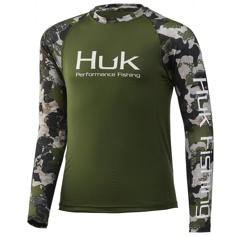 HUK Youth Refraction Double Header Long Sleeve - Storm from HUK - CHAOS  Fishing