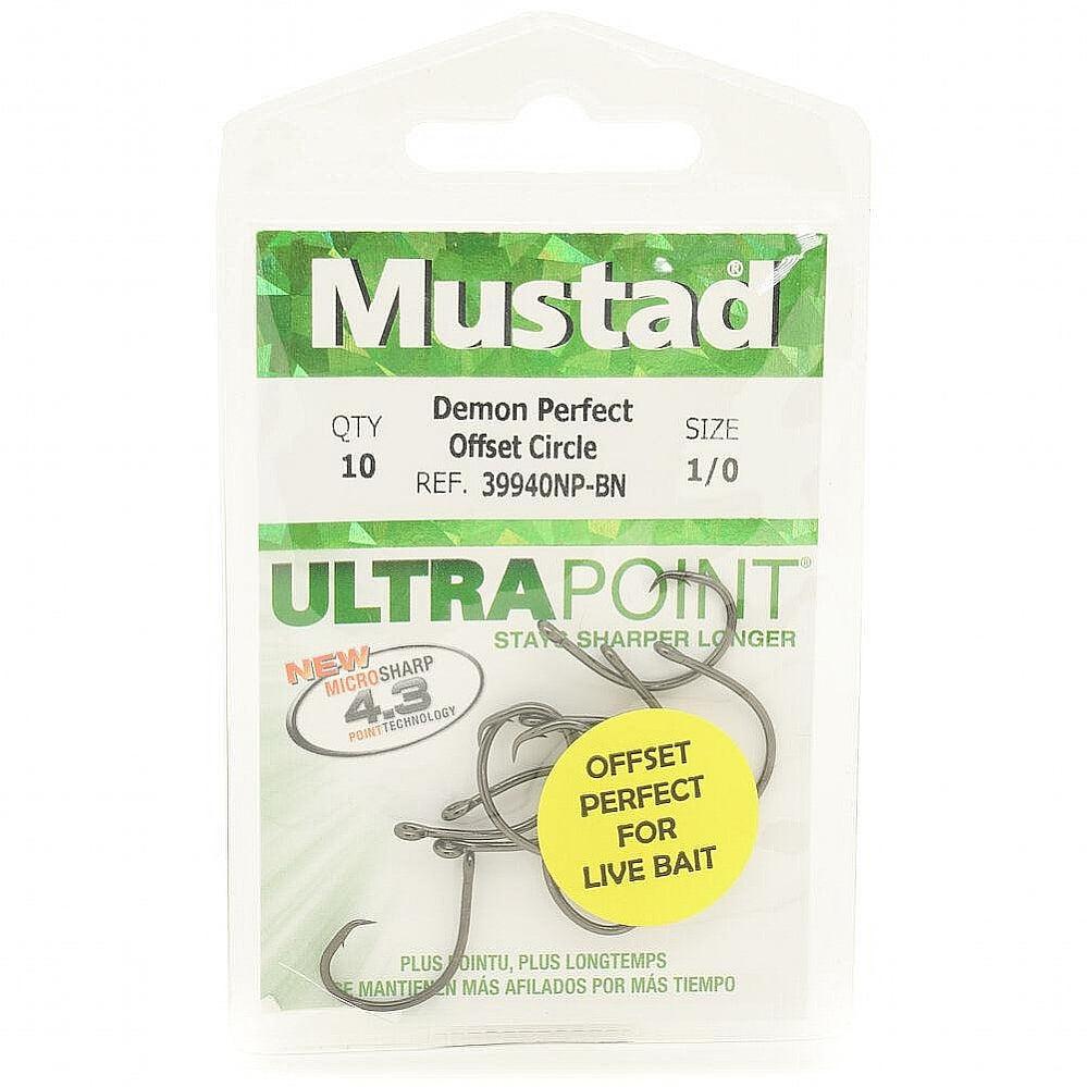 Mustad Demon Perfect Circle Black Nickel Hook, In Line, 2X Strong, 1XLong -  39931NP-BN from MUSTAD - CHAOS Fishing