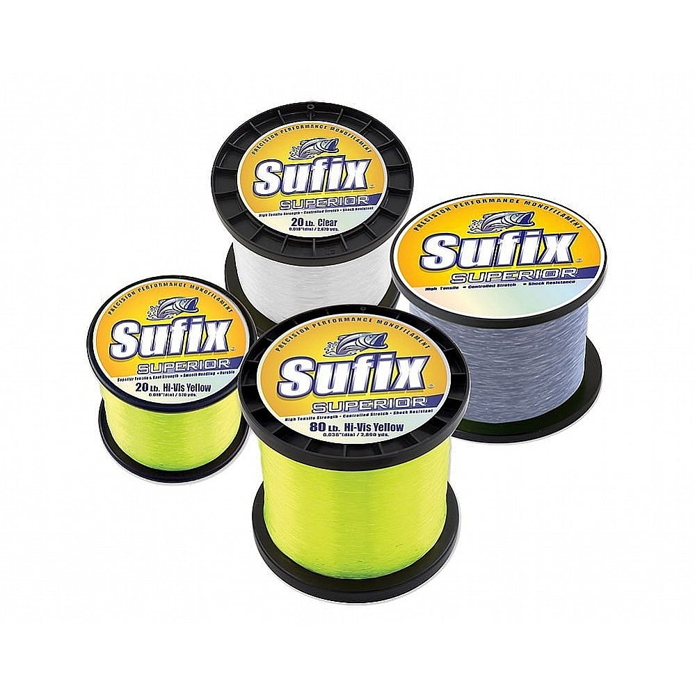 Sufix Superior Monofilament Fishing Line Yellow 2.2 LB Spool - Pick Line  Class 20lbs. for sale online