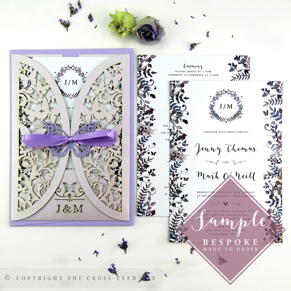 Butterfly Wedding Invitations The Cross Eyed Fox