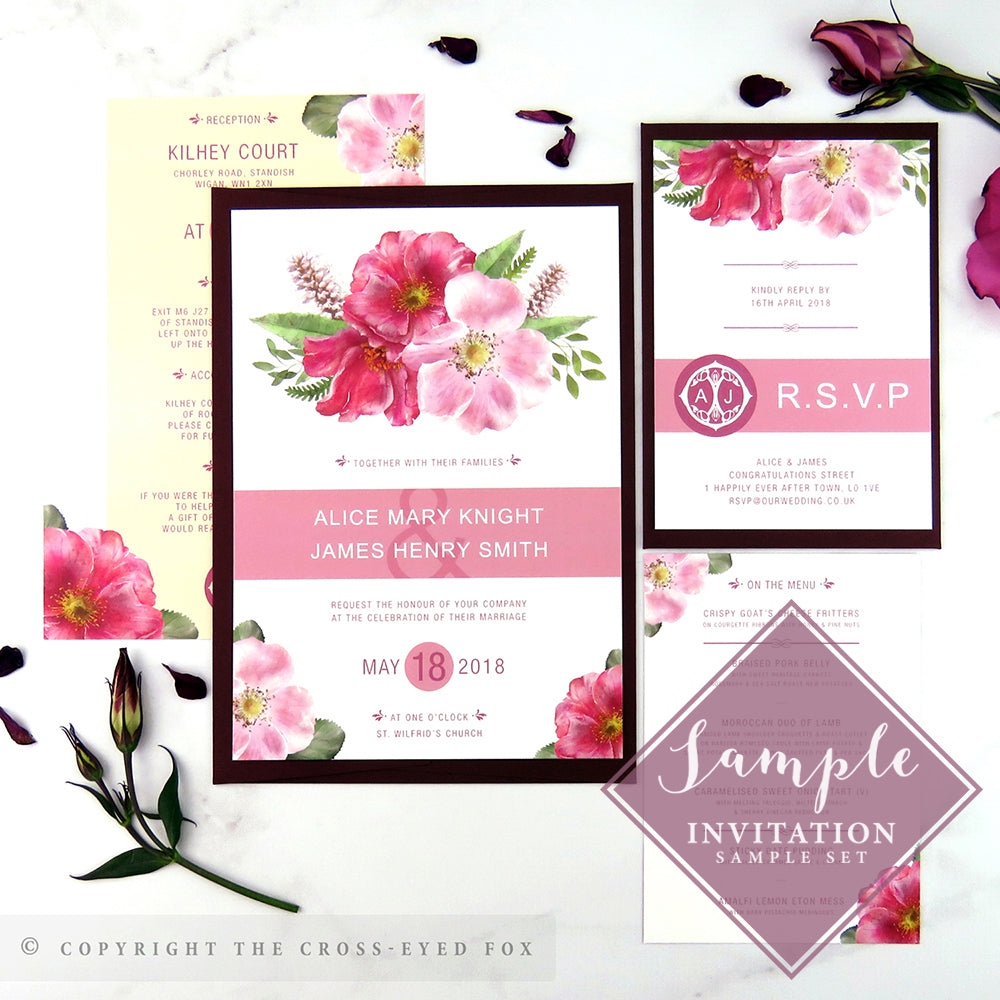 English Country Garden Wedding Stationery Set The Cross Eyed Fox