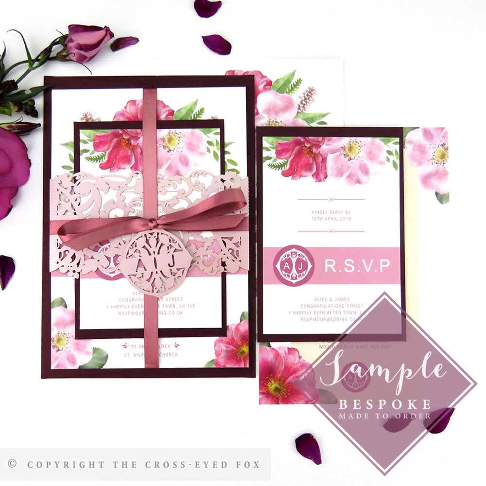 English Country Garden Sample Set Wedding Invitation Belly