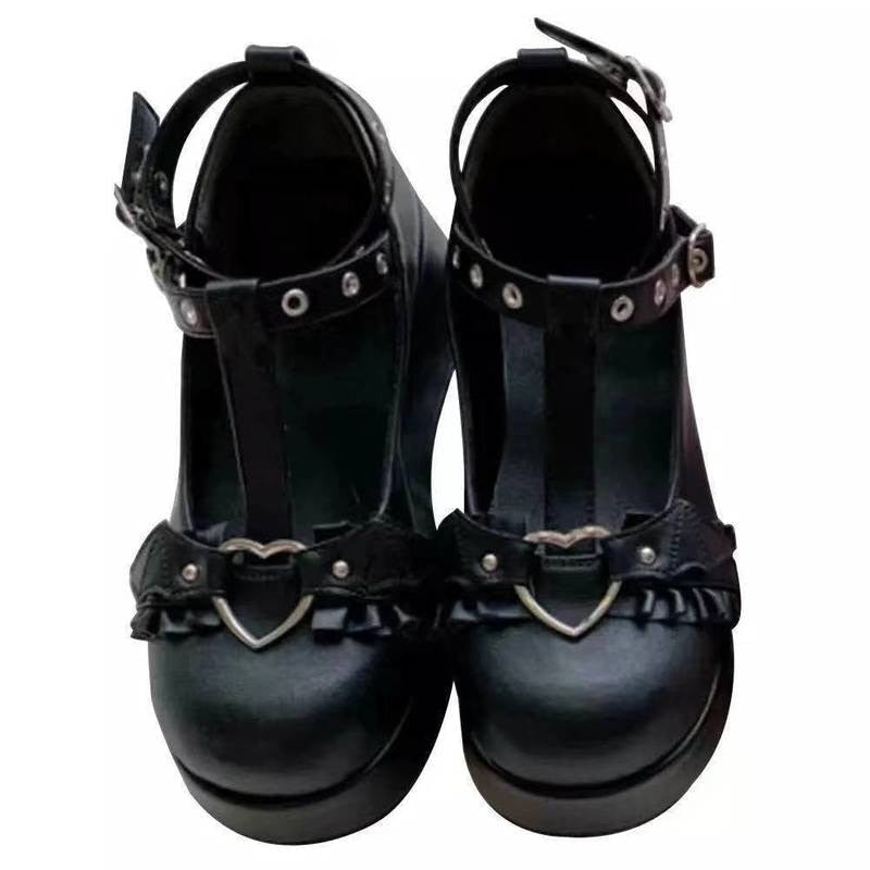 Womens Platform Shoes 2022 New Ladies Lolita Shoes Thick Heels Cute JK –  Classic Goth Girl