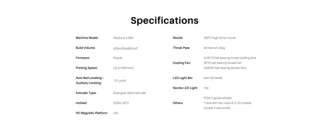 neptune 4 max specifications