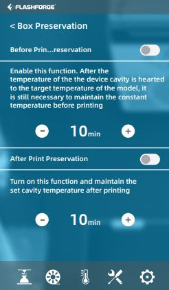 Creator 4 filament settings