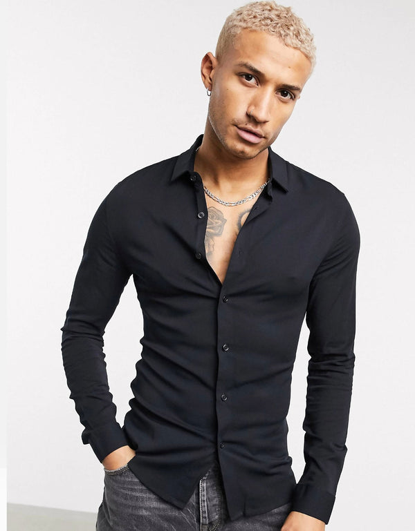 Black fullsleeve light weight shirt for men