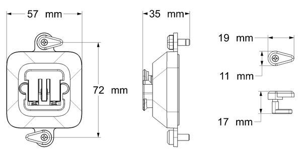 Skadis Mount Technical Drawing