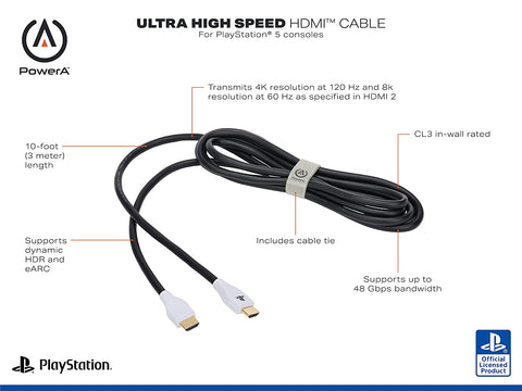 PowerA Ultra High Speed HDMI 2.1 Cable PlayStation 5, PS5 (Officia – Game Bros LB