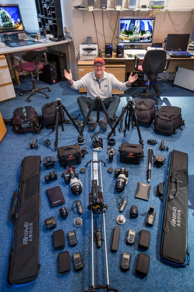 Geoff with kit on floor