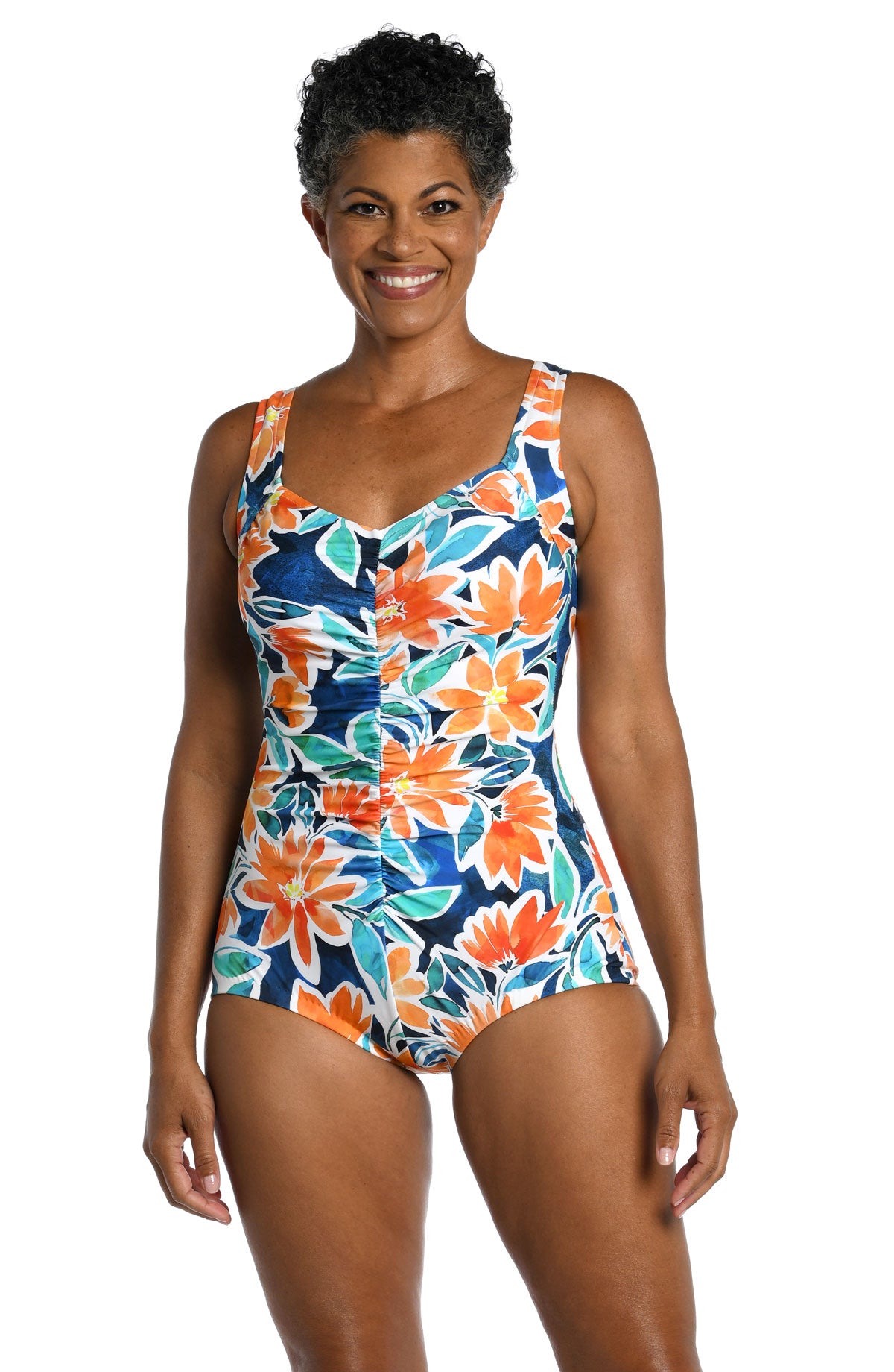 Penbrooke: Mastectomy One Piece Mystic Tropic Shirred Front Girl