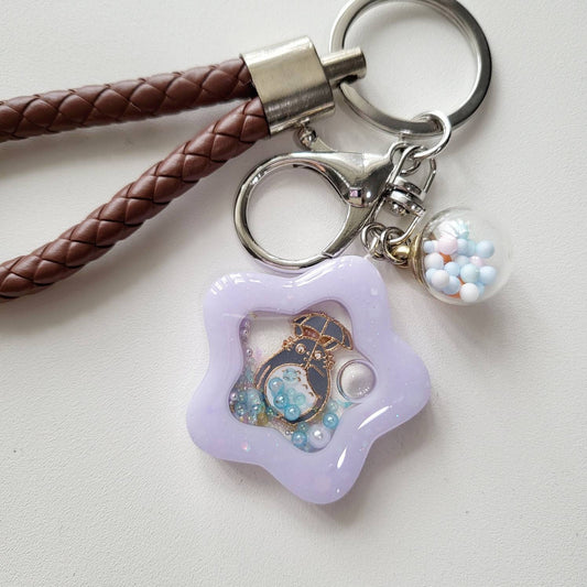 SG Kawaii Mouse Handmade Resin Shaker Keychain Charms Badge Reels