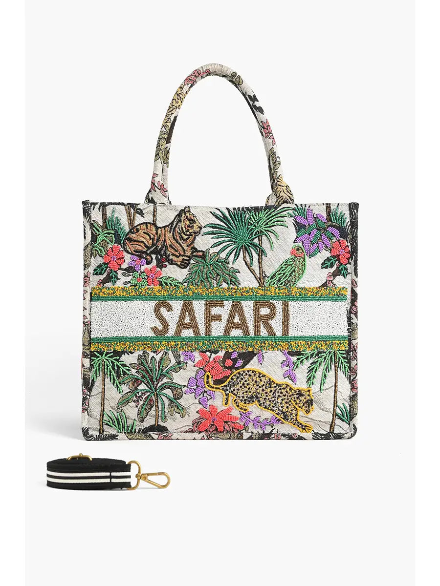 African Safari Embellished Tote