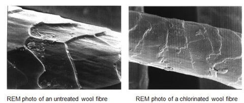 Wool treated with Chlorine