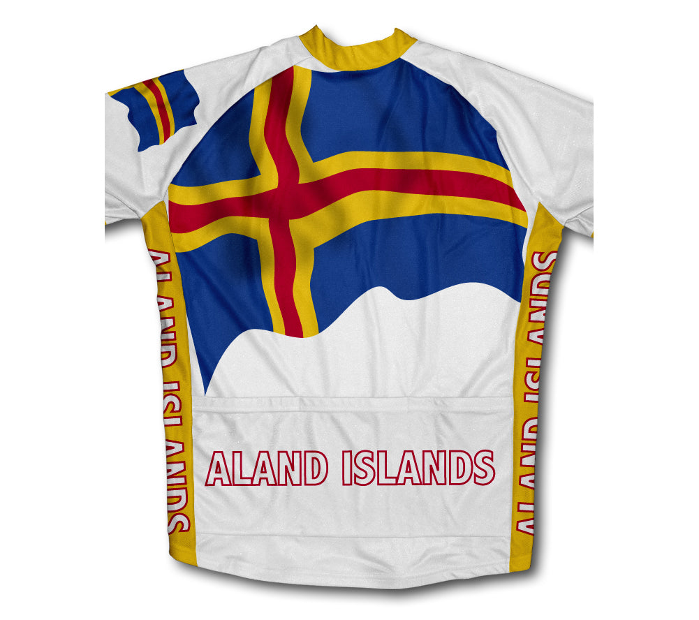 Aland Islands Flag Short Sleeve Cycling Jersey Cycling Jersey For Men And Women Scudopro Scudopro