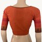 Mangalgiri  Cotton Sweetheart neck Blouse with Woven Thread Border,  Orange,  BH1247