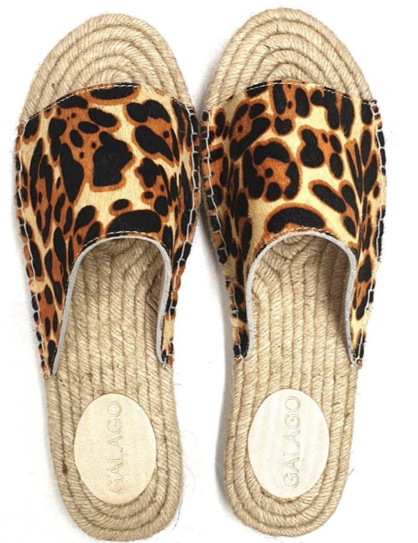 Leopard print leather