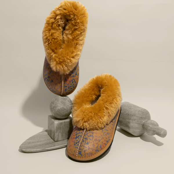 Golden Leopard Sheepswool Boots