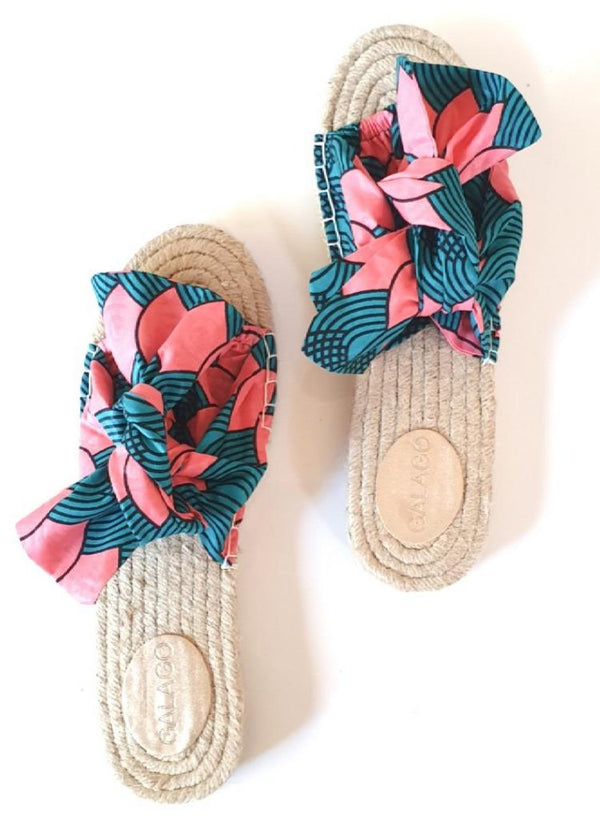 Turquoise Bow Espadrilles