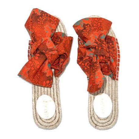 Orange shweshwe Bow Espadrilles