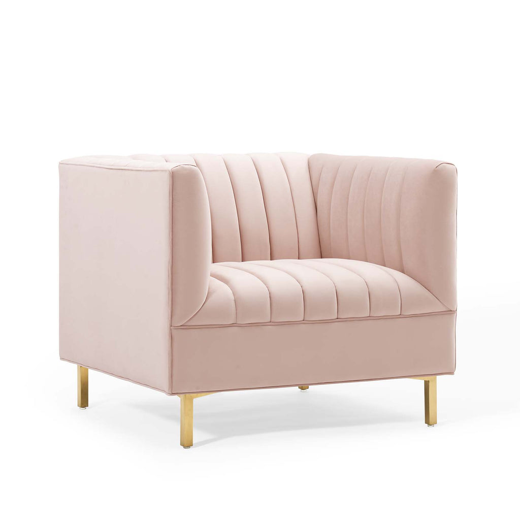 channel tufted armchair