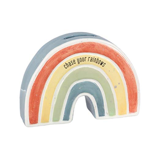 Ceramic Chase Your Rainbow Money Bank, 5-inch Length, Multicolor