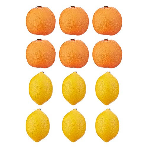 Bag of Fake Oranges & Lemons - Styrofoam Artificial Fruit (12 Count, 2.5")
