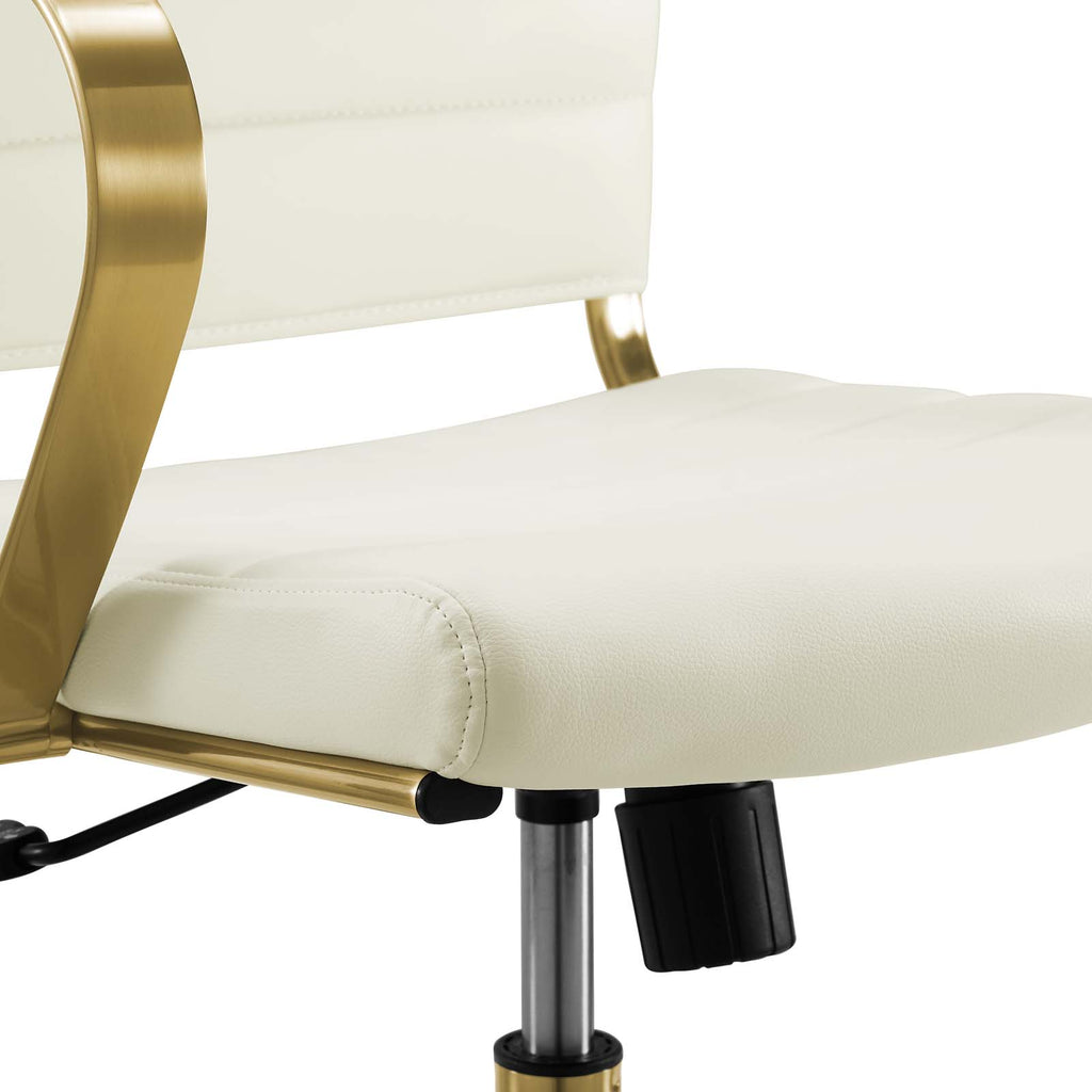 jive gold stainless steel highback office chair gold white