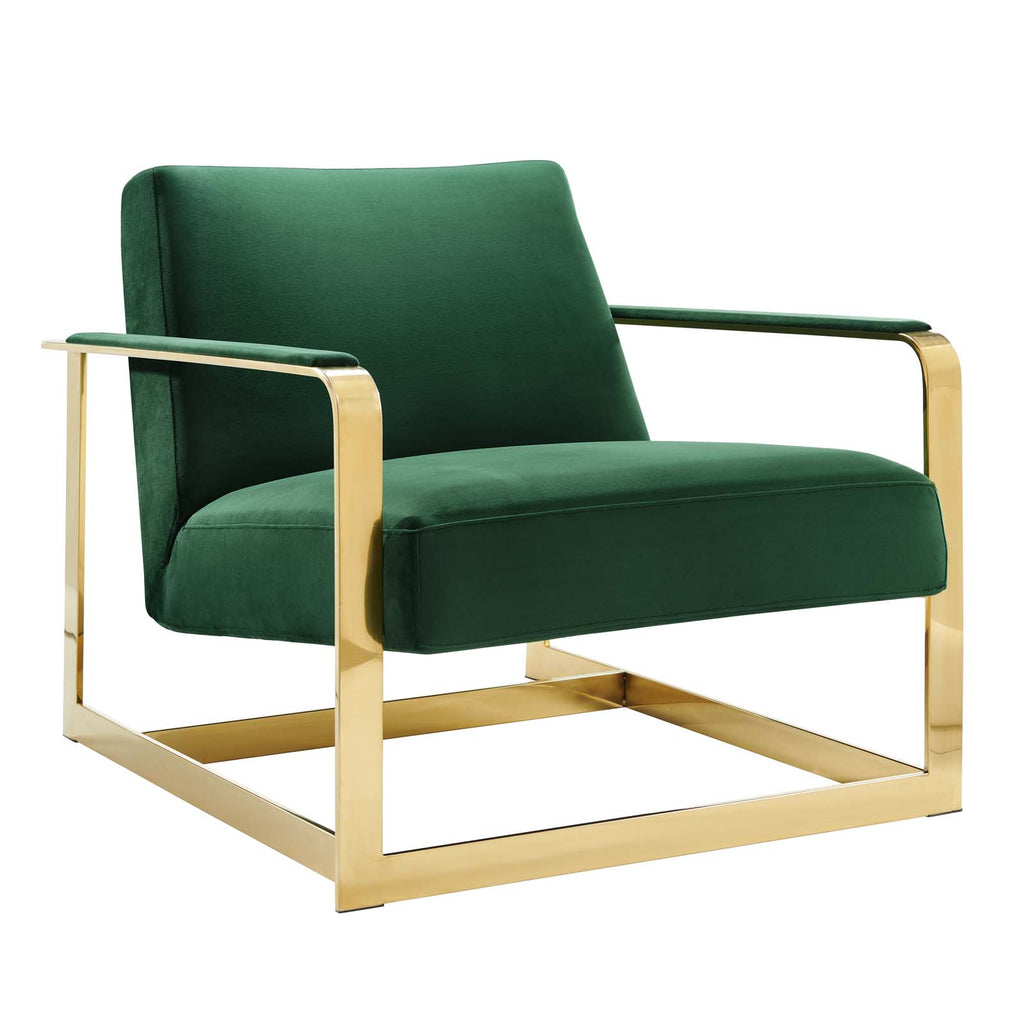 emerald green and gold chair