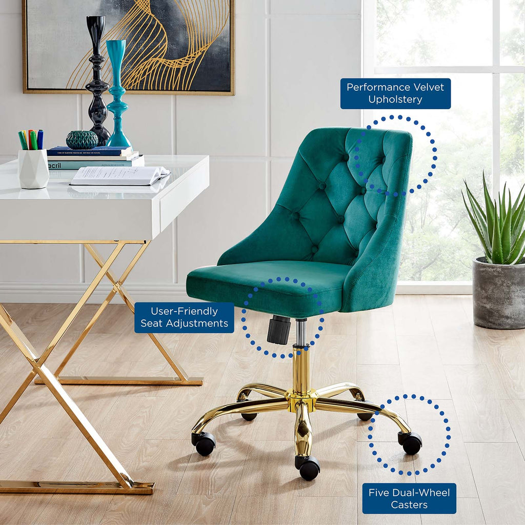 velvet office chair teal