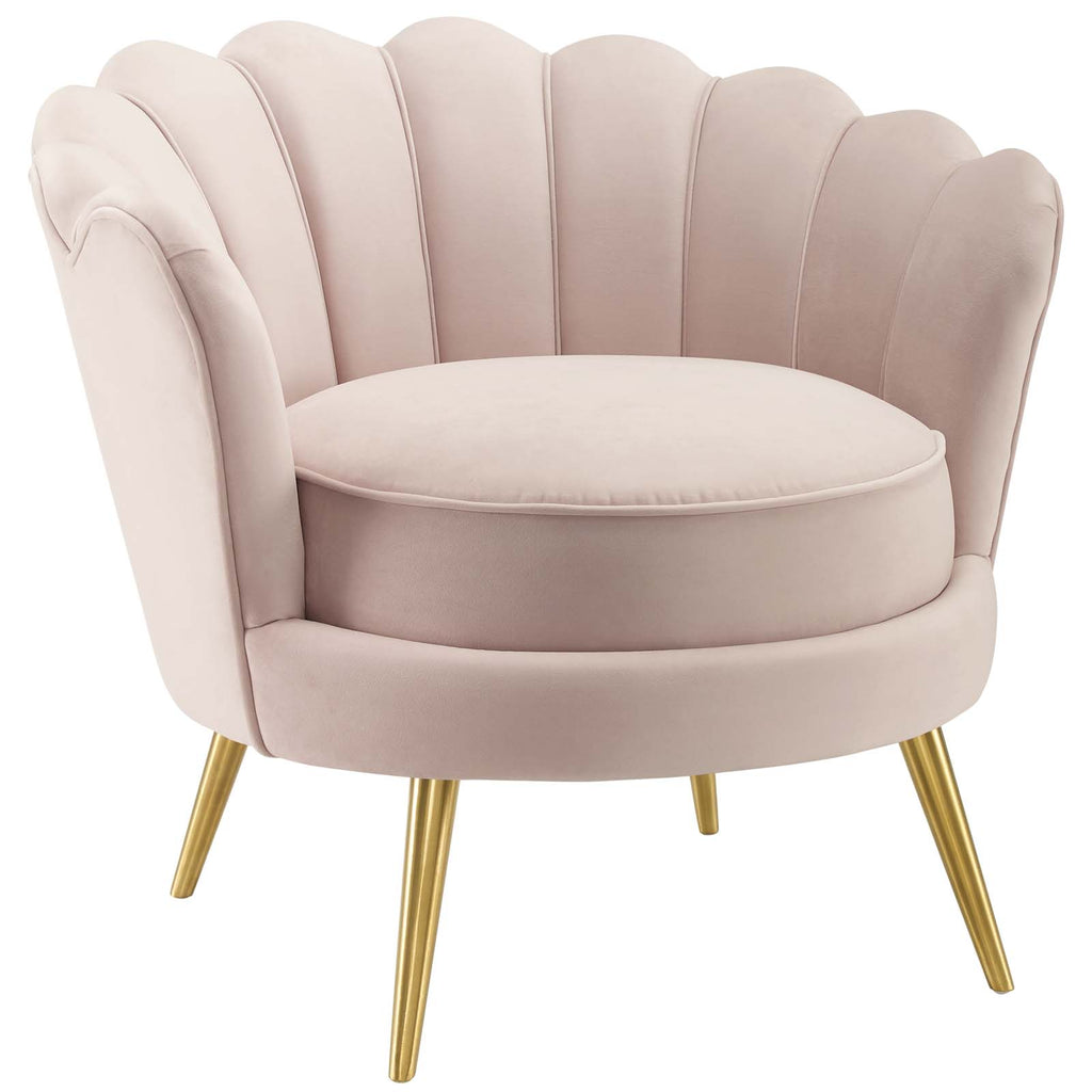 pink scallop armchair