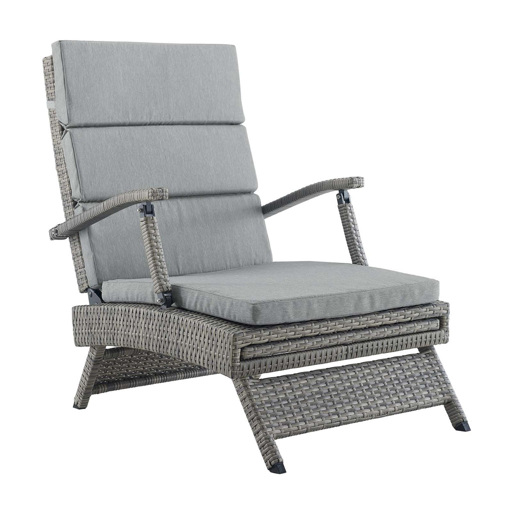 light grey rattan lounger