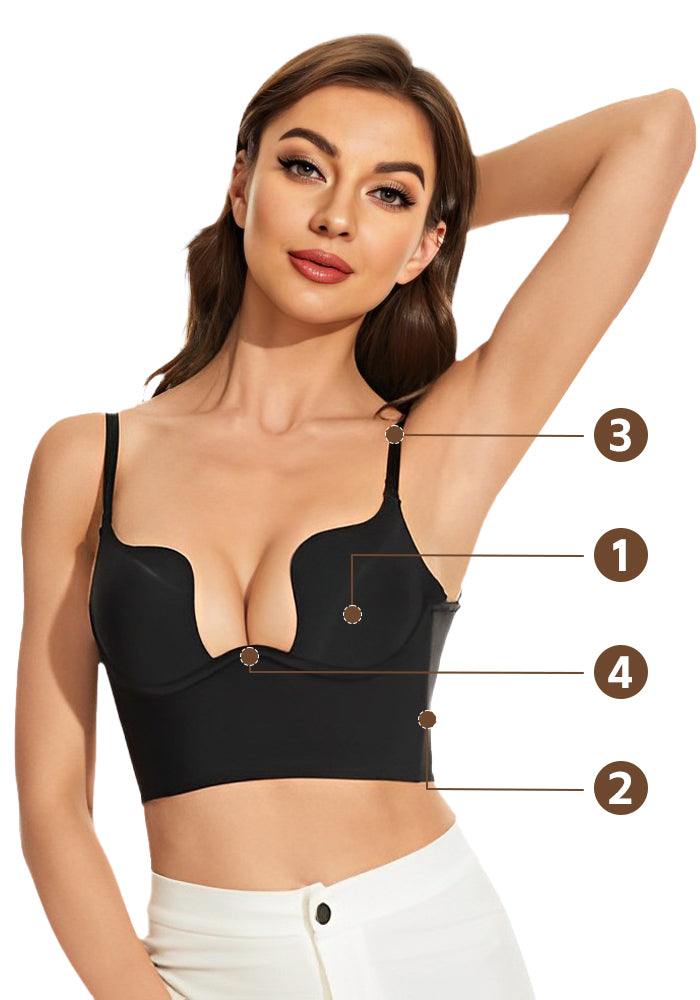 DHX Women Clear Back Strapless Bra Pushup Padded Underwire Bra with Clear  Strap Convertible Multi-Wear Anti-Slip Backless Bra : : Clothing