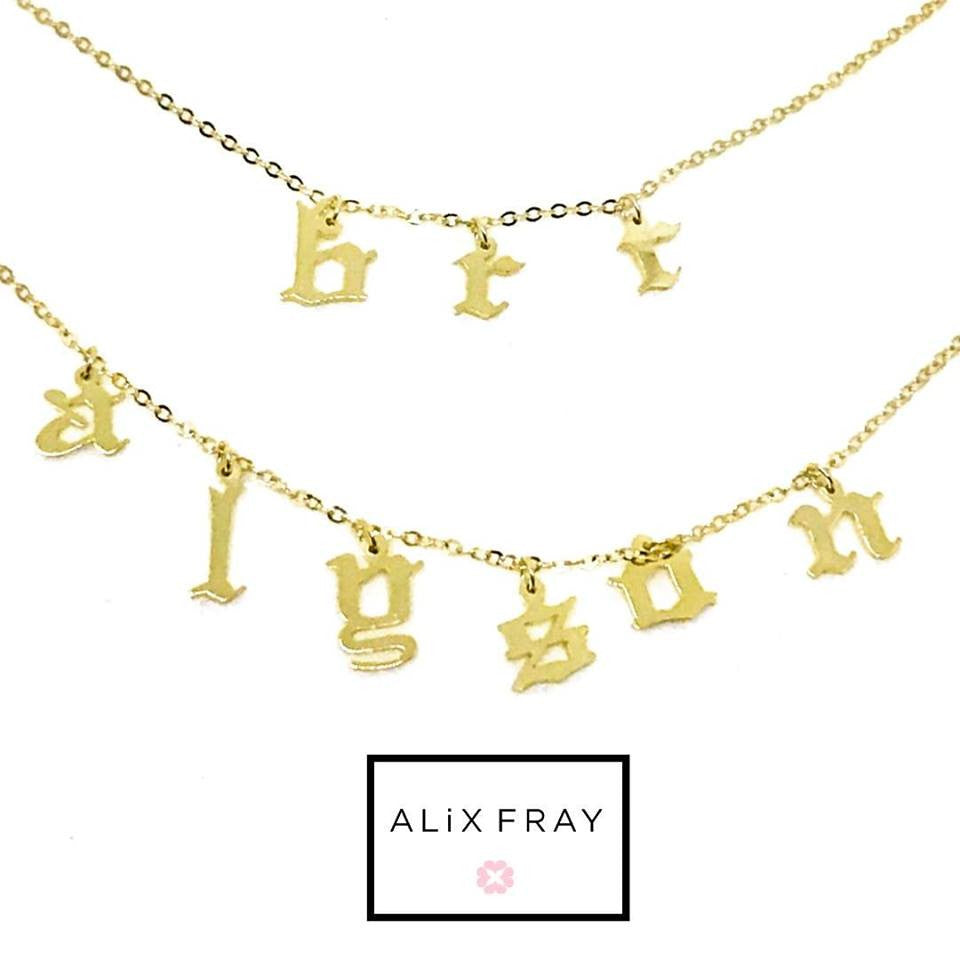 Hanging Gothic Name Necklace – ALiX FRAY