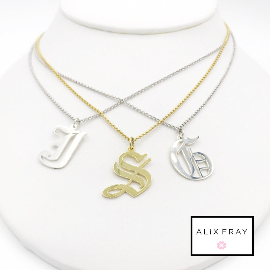 Gothic Hanging Initial Necklace – ALiX FRAY