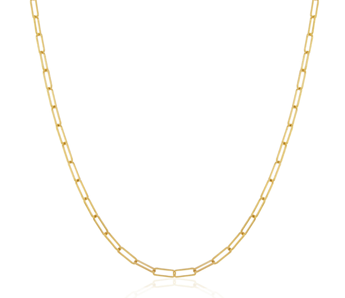 14kt Mini Paper Clip Chain