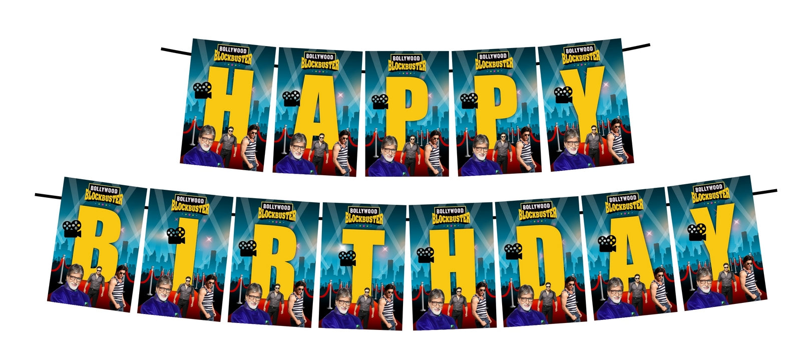 Bollywood Theme Happy Birthday Decoration Hanging and Banner for Photo –  Balloonistics