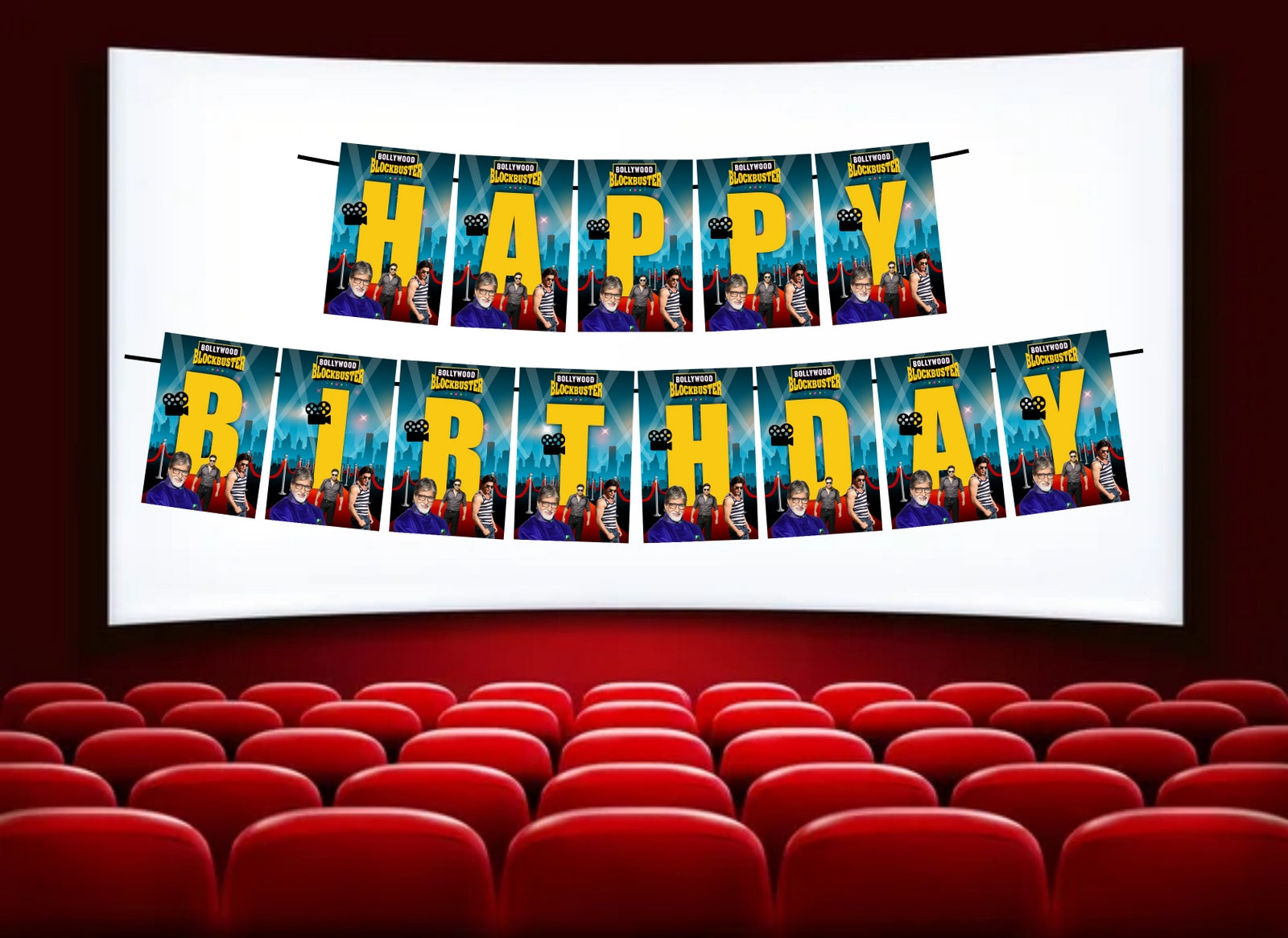 Bollywood Theme Happy Birthday Decoration Hanging and Banner for Photo –  Balloonistics