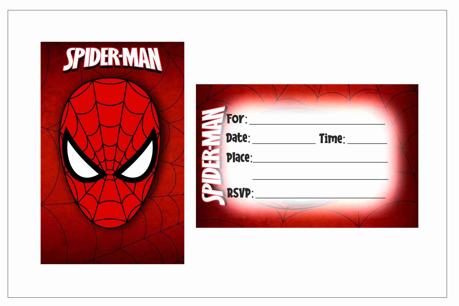 Spiderman Theme Children's Birthday Party Invitations Cards with Envel –  Balloonistics