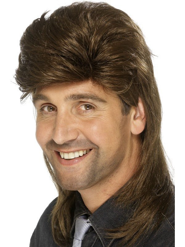 Men's 80's Brown Mullet Wig - CPS Party Supplies – CPS Party Supplies