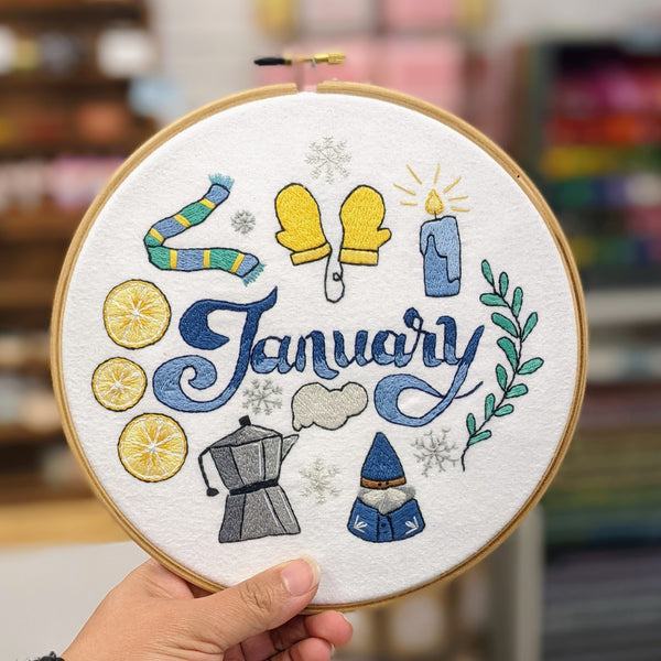 Januray Embroidery Pattern by Sarah Beth Timmons