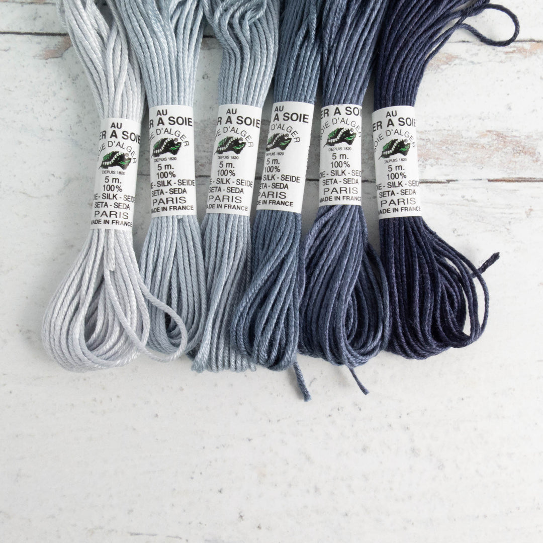 24 Black Anchor Cotton Embroidery Thread skeins / Floss (Noir) for Cross /  Long Stitch