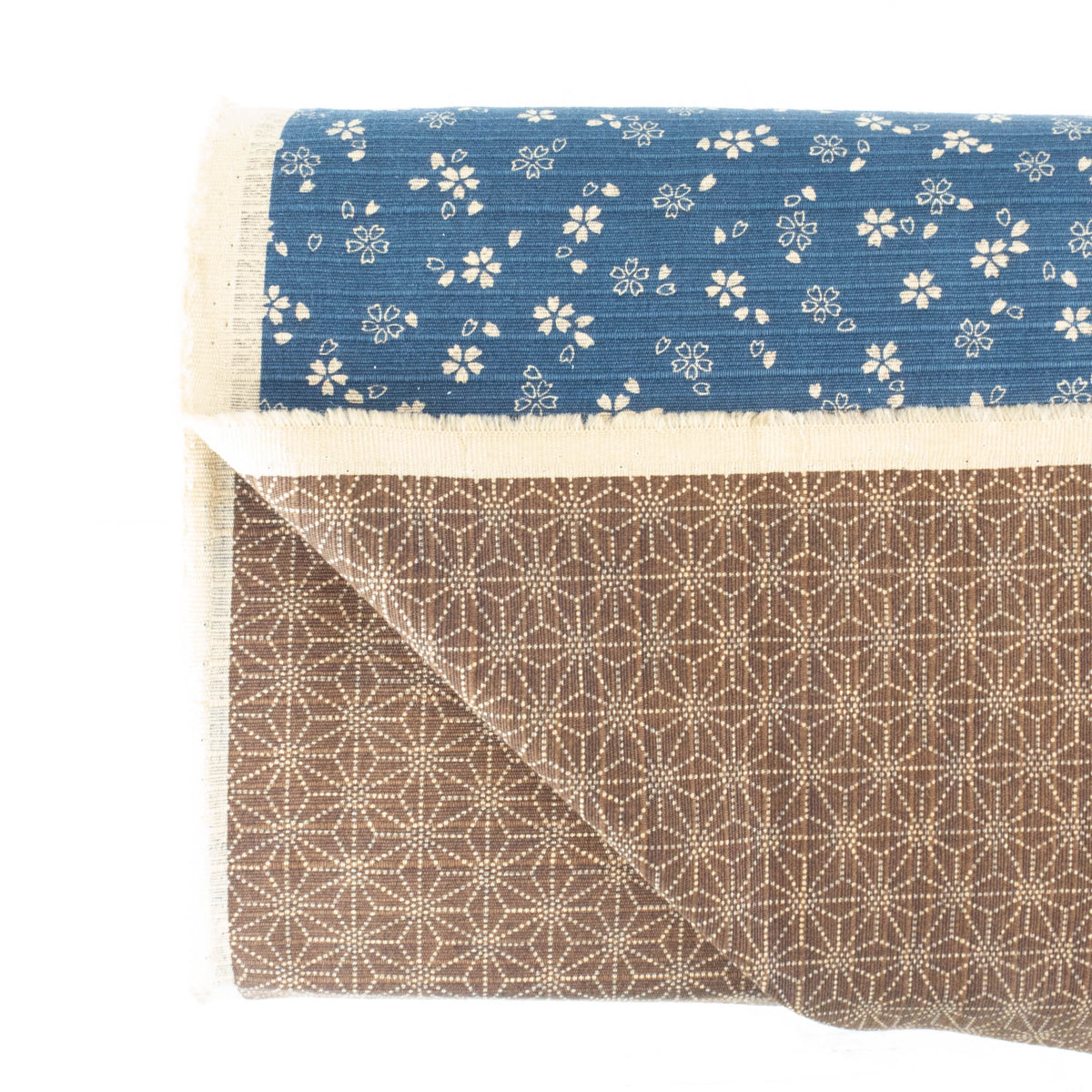 Sevenberry Double-Sided Cotton Dobby Fabric - Blue/Brown
