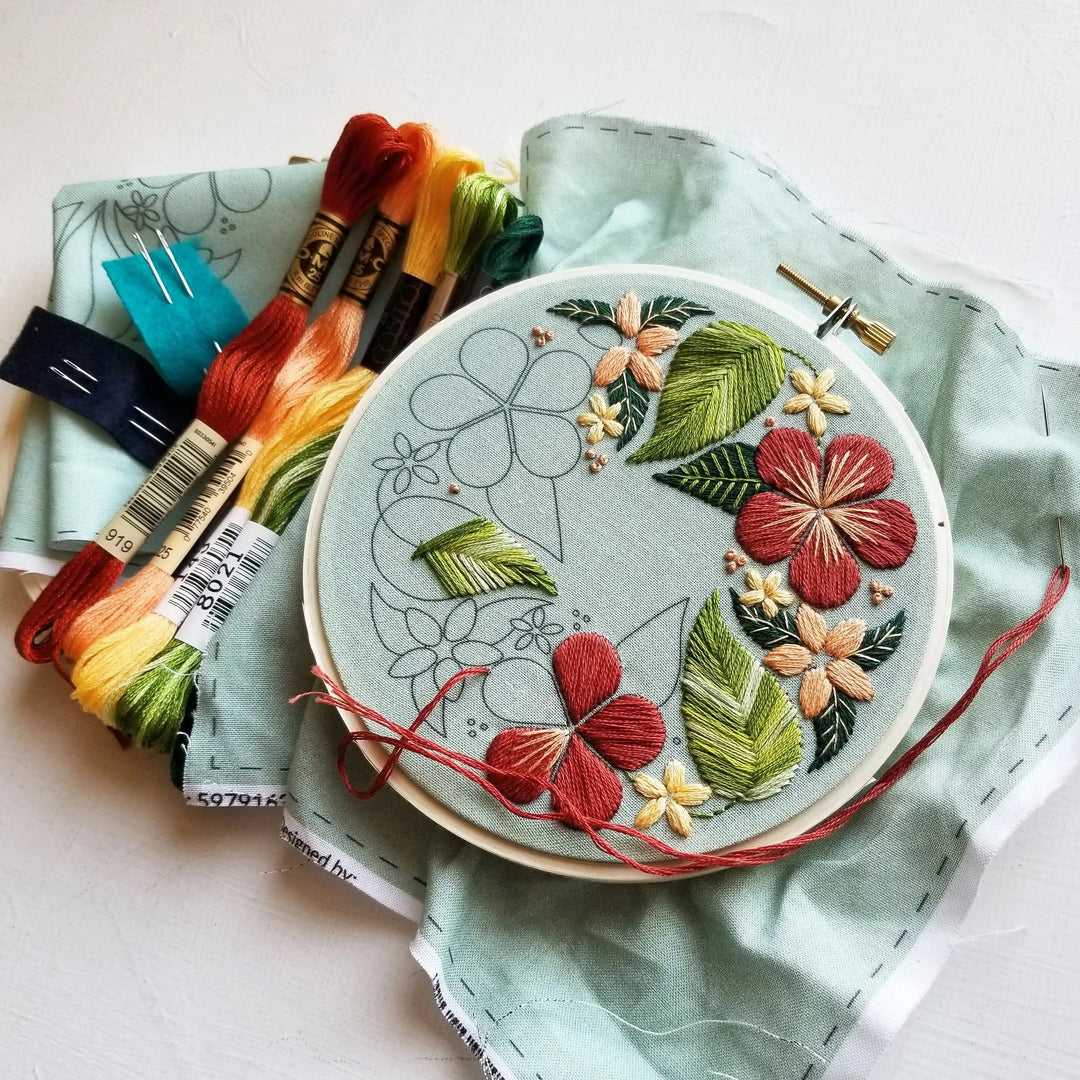 Flower Trio Beginner Embroidery Kit – Snuggly Monkey