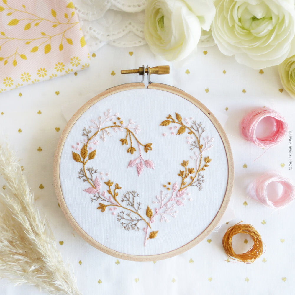 Embroidery Art by Nat - 💖Floral Heart💖 embroidery pattern and kit are now  available on my  shop 🌸🌿All the links are here: Pattern ☘️   DIY  Kit ☘️