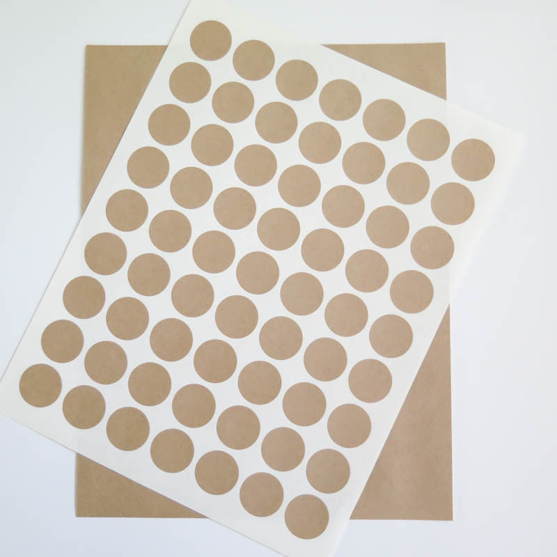 100 autocollants rond en papier kraft ø3,5cm - Stickers kraft