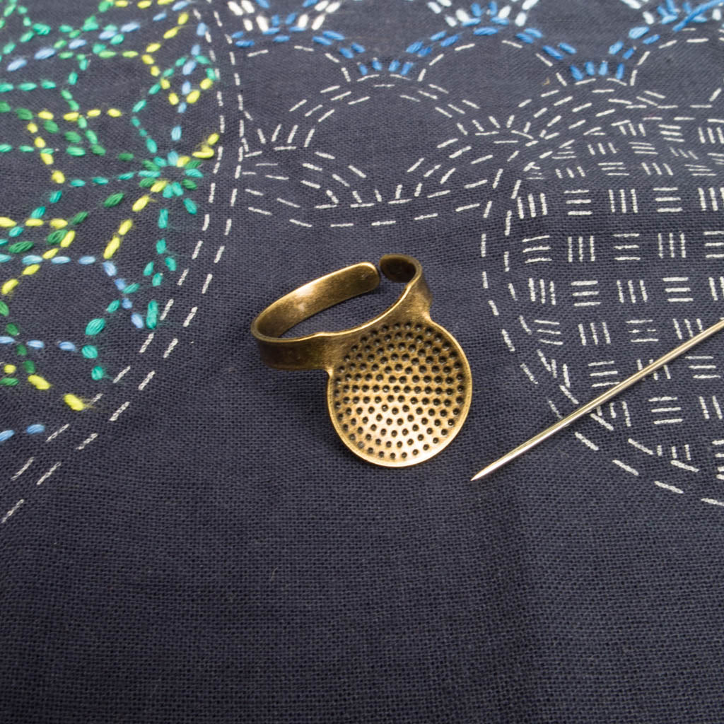 Japanese Brass Palm Ring Thimble — Handa Textiles