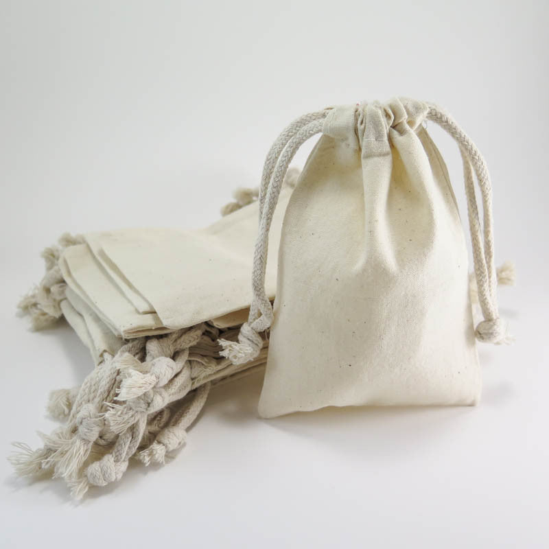 Large Canvas Natural Money Bag Pouch with Drawstring Closure and