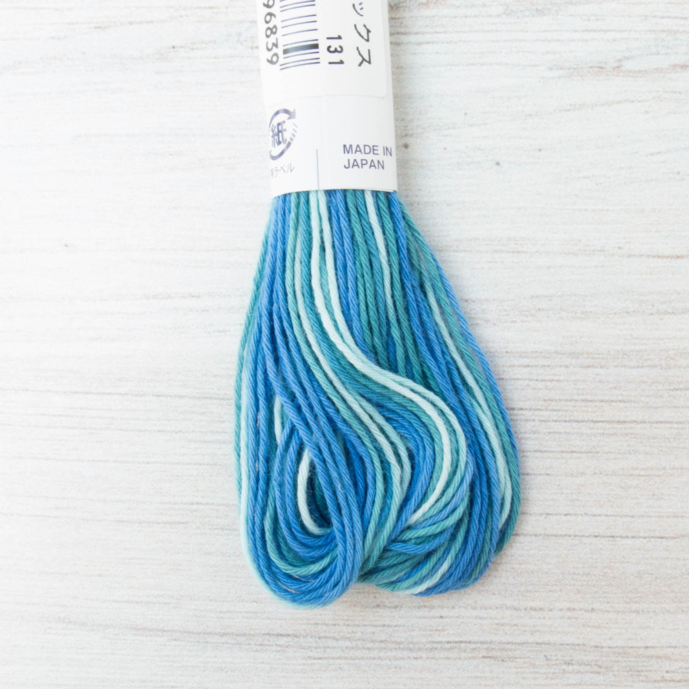 100m Skein Olympus Variegated Sashiko Thread - Blues (#157